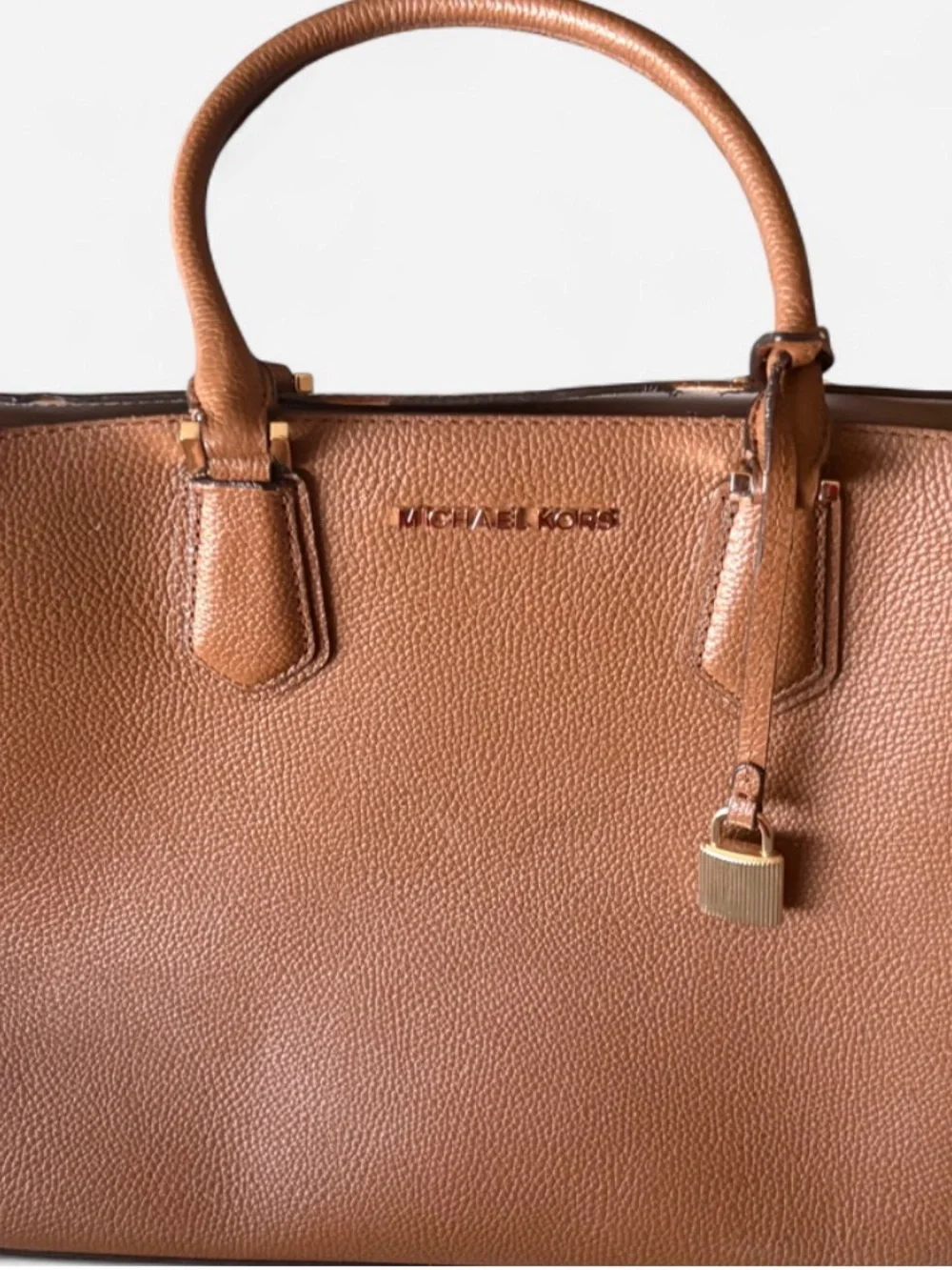Michael Kors Tan Structured Top-Handle Tote